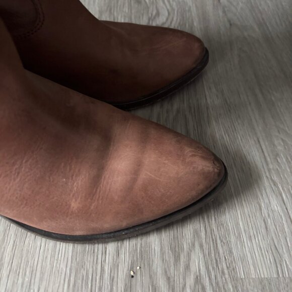 FRYE | Women's Ray Western Pull-On Seam Tall Leather Boots 6.5 Brown Cognac Soft - Picture 8 of 11